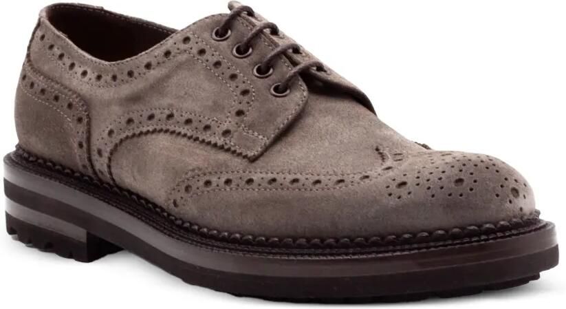 Green George Suède derby schoenen met brogue details Grijs - Foto 4