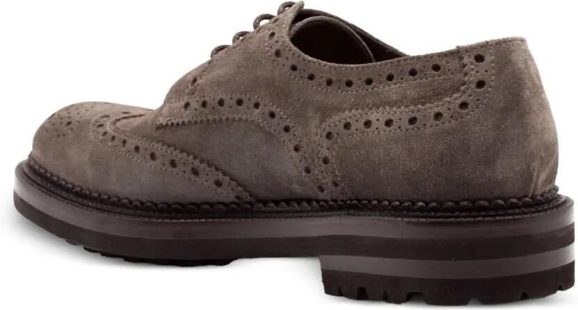 Green George Suède derby schoenen met brogue details Grijs - Foto 2