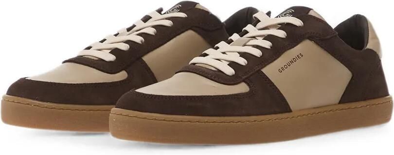 GROUNDIES Hamptons leren sneakers met vlakken Bruin - Foto 4