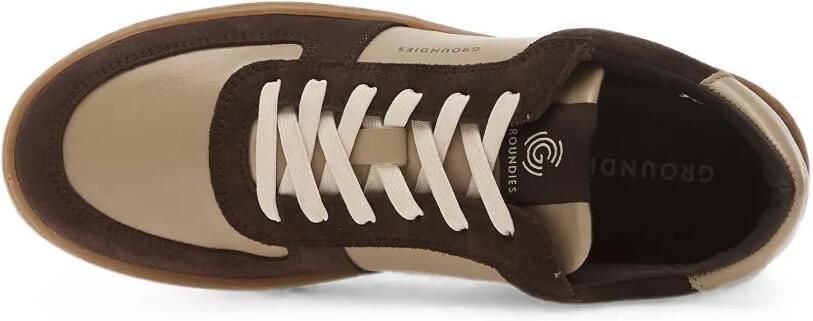 GROUNDIES Hamptons leren sneakers met vlakken Bruin - Foto 3