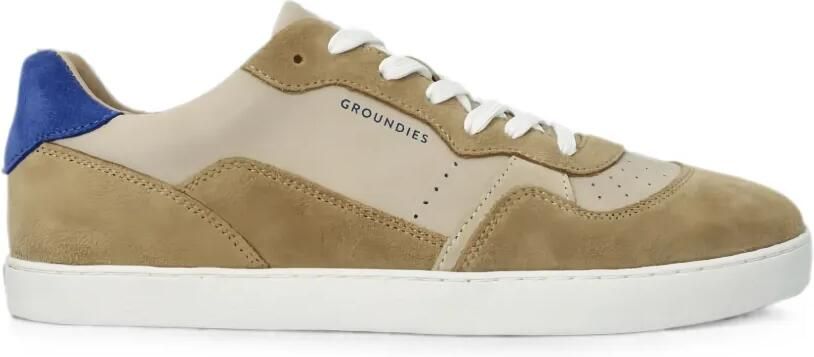 GROUNDIES Nova geperforeerde sneakers met vlakken Beige