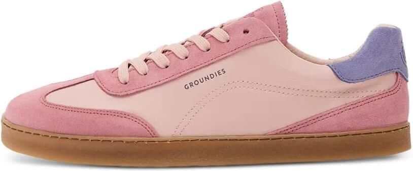 GROUNDIES Panama sneakers met suède vlak Roze