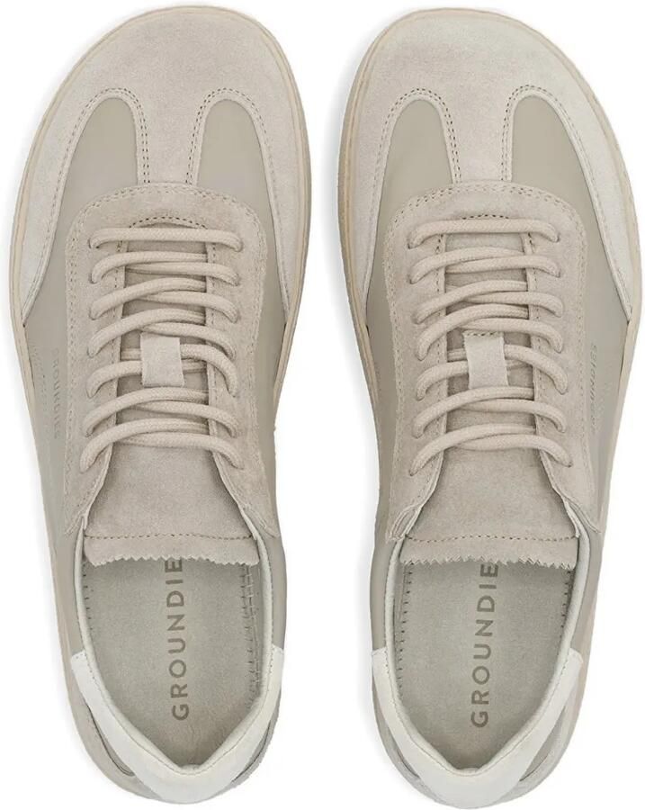 GROUNDIES Panama sneakers met suède vlakken en logoprint Grijs - Foto 2