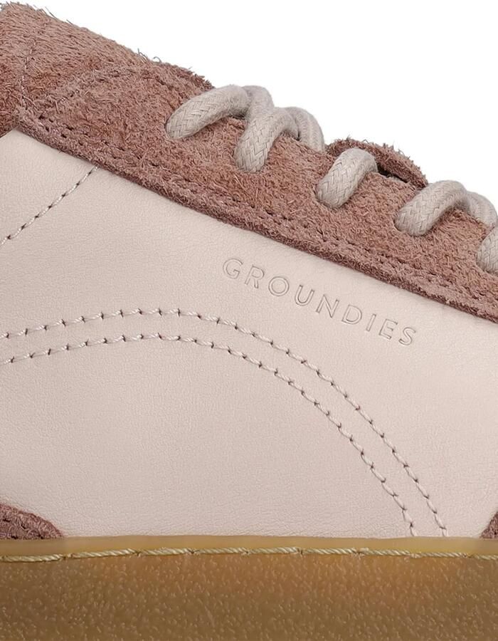 GROUNDIES Panama Soft leren sneakers met suède vlakken Roze - Foto 4