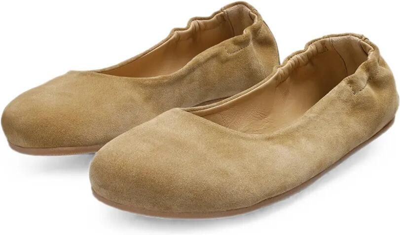 GROUNDIES Sleek suède ballerina's Beige - Foto 5