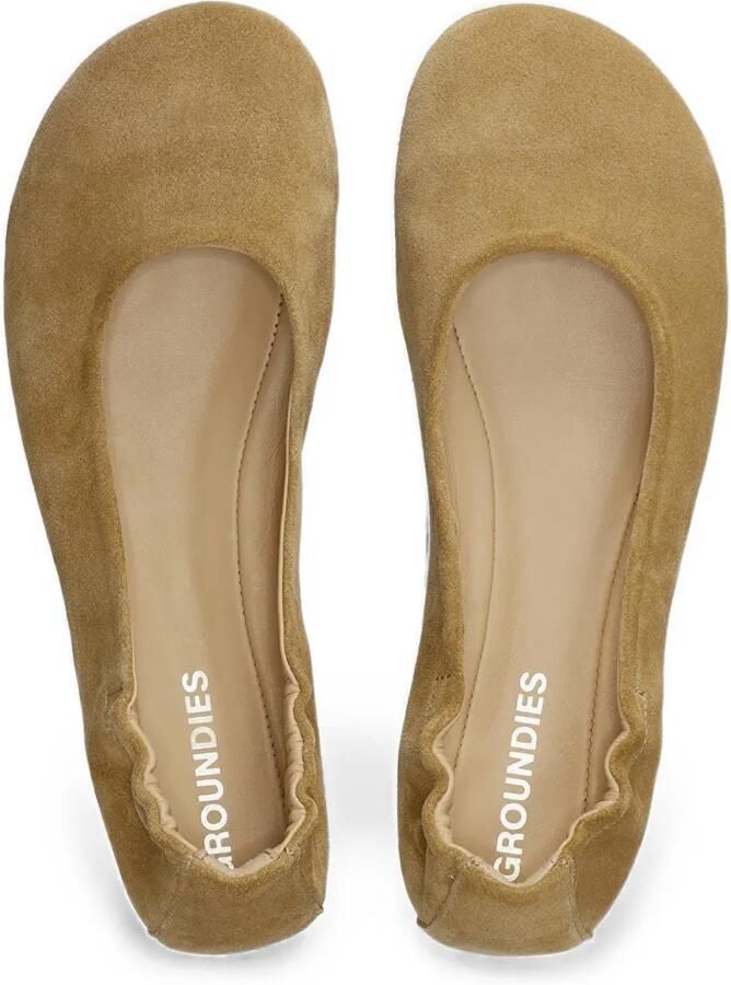 GROUNDIES Sleek suède ballerina's Beige - Foto 4