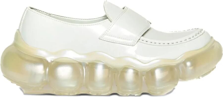 GROUNDS Jewellery loafers met bubbelzool Wit
