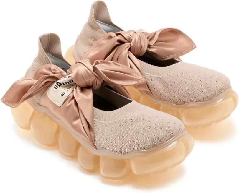 GROUNDS Sneakers met strikdetail Beige - Foto 3