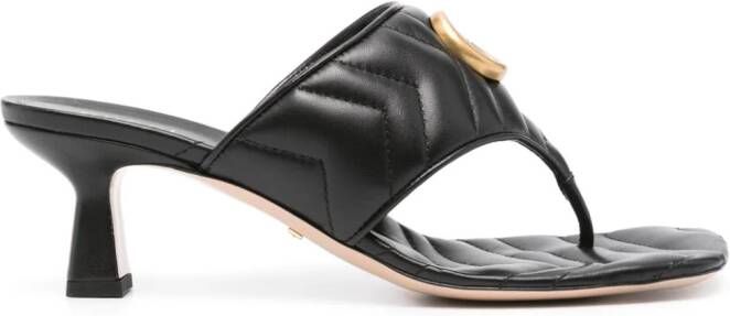 Gucci 60 mm Double G leren sandalen Zwart
