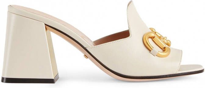Gucci Muiltjes met horsebit Wit - Schoenen.nl