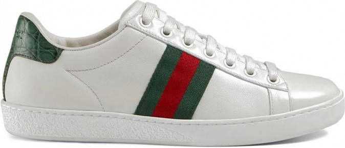 Gucci Ace sneakers met webstreep Wit