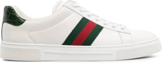 Gucci Ace leren sneakers met web-streep Wit