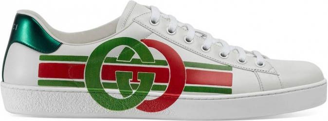 Gucci Ace sneaker met GG print Wit