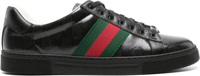 Gucci Ace GG Crystal-canvas sneakers Zwart