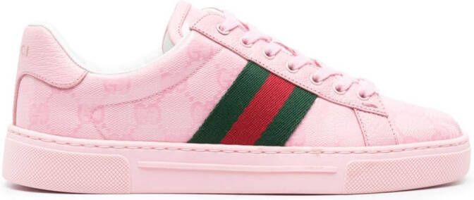 Gucci Ace sneakers met webstreep Roze
