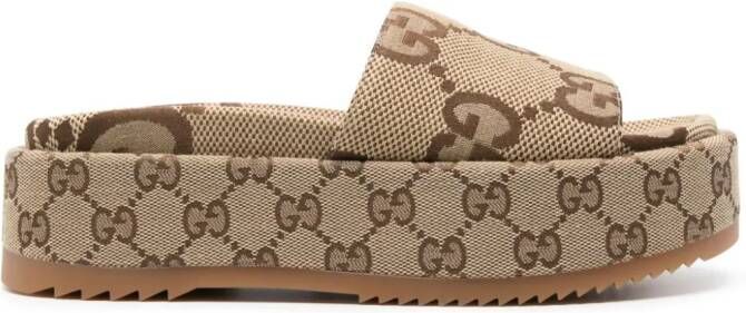 Gucci Angelina sandalen met plateauzool Beige