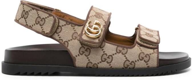 Gucci GG Supreme canvas sandalen Bruin