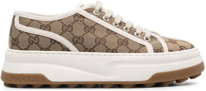Gucci GG canvas sneakers met vlakken Beige - Foto 1