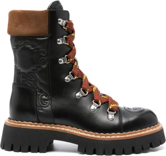 Gucci Enkellaarzen met GG logo Zwart