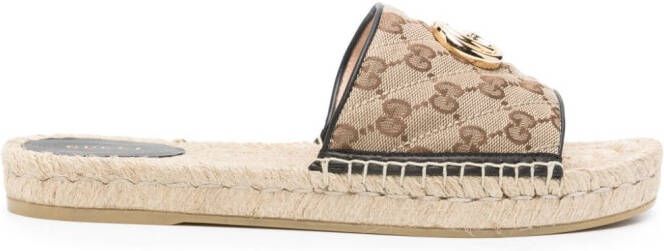 Gucci Espadrilles met GG-logo Beige