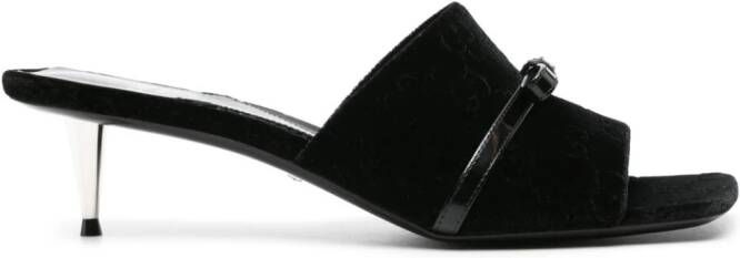 Gucci 55 mm fluwelen sandalen met GG-jacquard Zwart