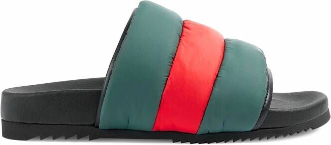 Gucci Gewatteerde slippers Groen