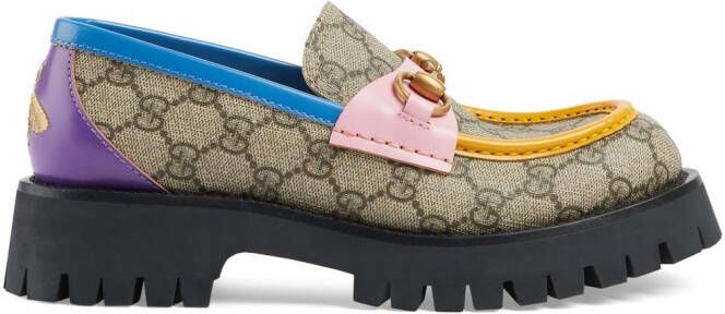Gucci GG loafers met colourblocking Beige