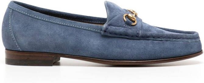 Gucci Goudkleurige loafers Blauw