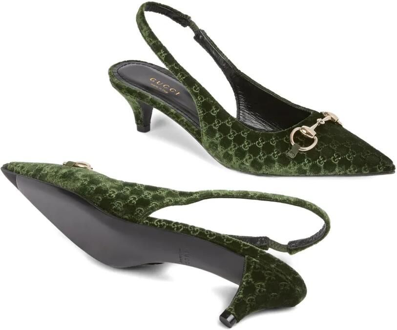 Gucci 45 mm pumps met Horsebit-detail Groen - Foto 3
