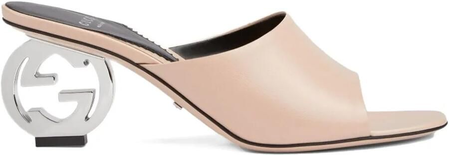 Gucci 70 mm GG Interlocking G sandalen met hak Beige