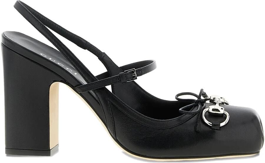 Gucci 95 mm pumps met metalen detail Zwart