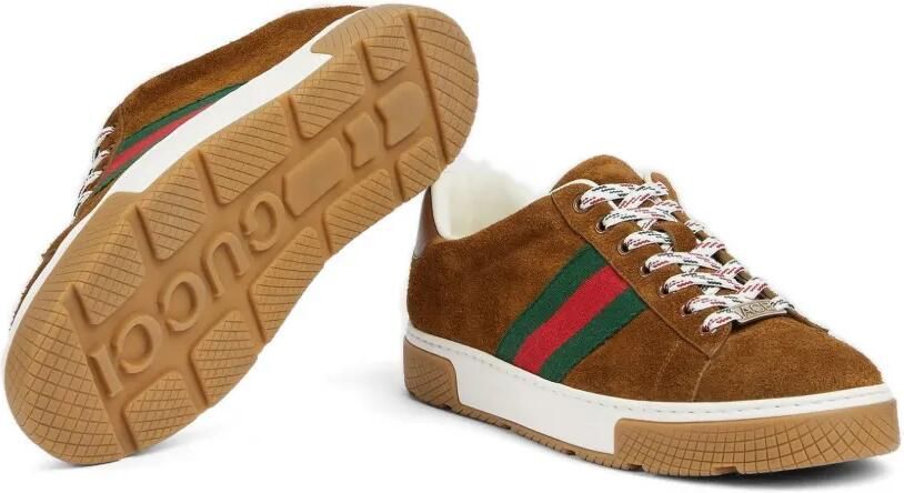 Gucci Ace sneakers met webdetail Bruin - Foto 4
