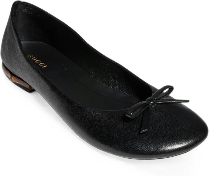 Gucci Ballerina's met bamboedetail en strik Zwart - Foto 3