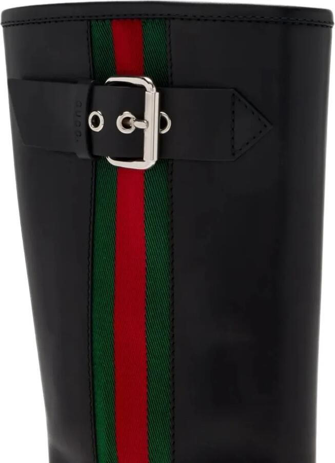 Gucci Biker boots met Web Zwart - Foto 2