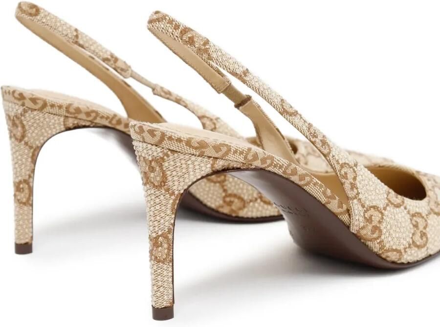 Gucci Donna slingback pumps met kristallen Beige - Foto 2