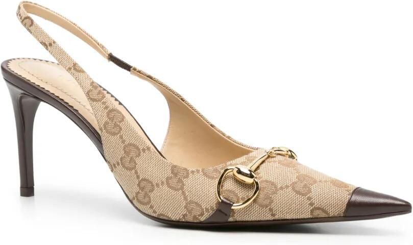 Gucci Donna Horsebit GG Supreme slingback pumps Beige