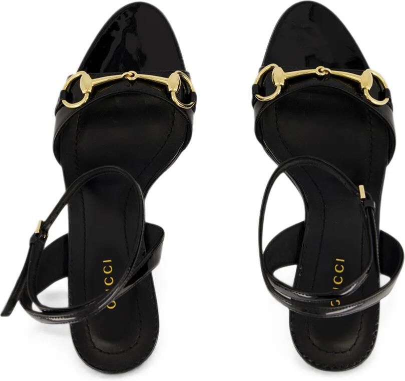 Gucci Donna Horsebit sandalen met sleehak Zwart - Foto 3