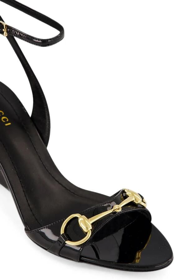 Gucci Donna Horsebit sandalen met sleehak Zwart - Foto 4