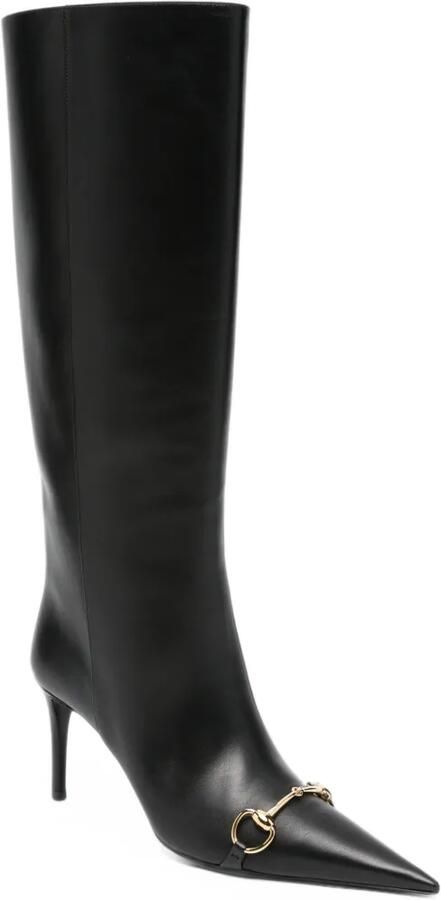 Gucci Horsebit laarzen met puntige neus Zwart - Foto 2