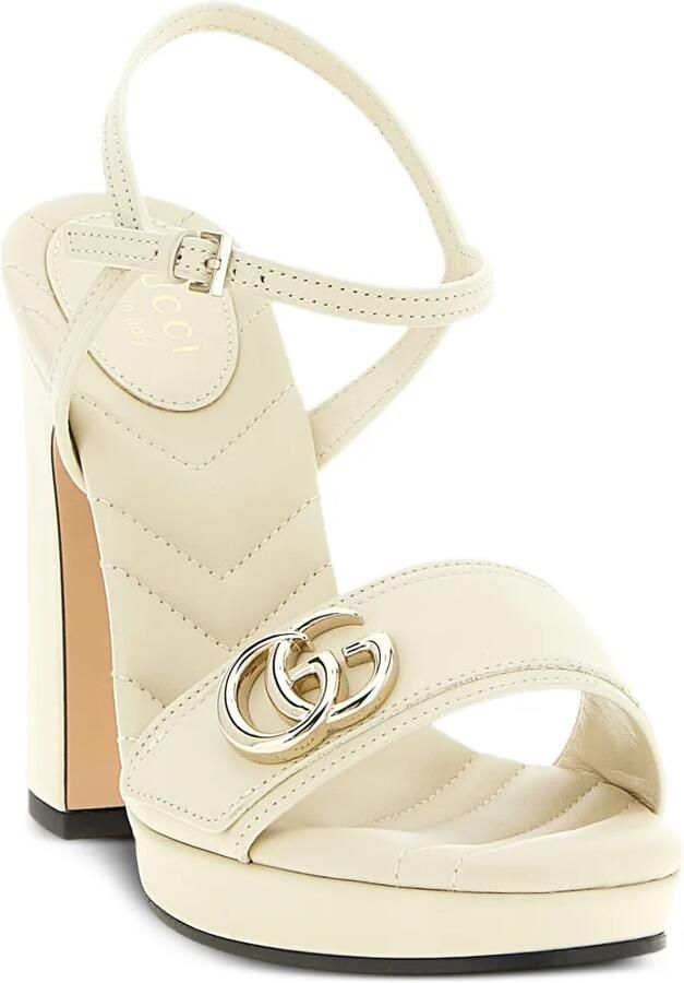 Gucci Doppia G sandalen met plateauzool Wit - Foto 3
