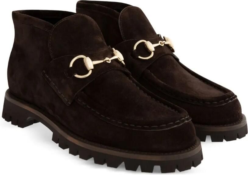 Gucci Enkellaarzen met Horsebit Bruin - Foto 4