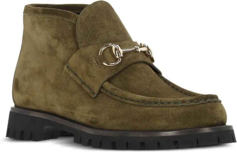 Gucci Enkellaarzen met Horsebit Groen