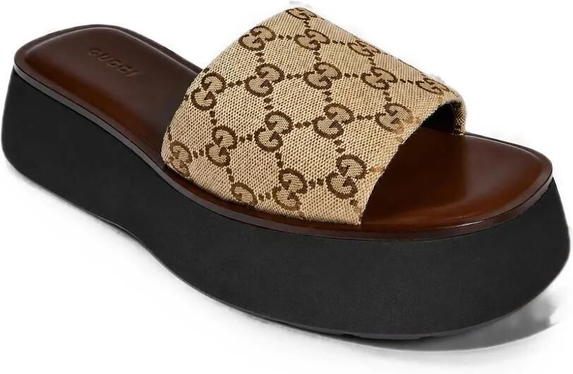 Gucci Flatform Slide sandalen Beige - Foto 5