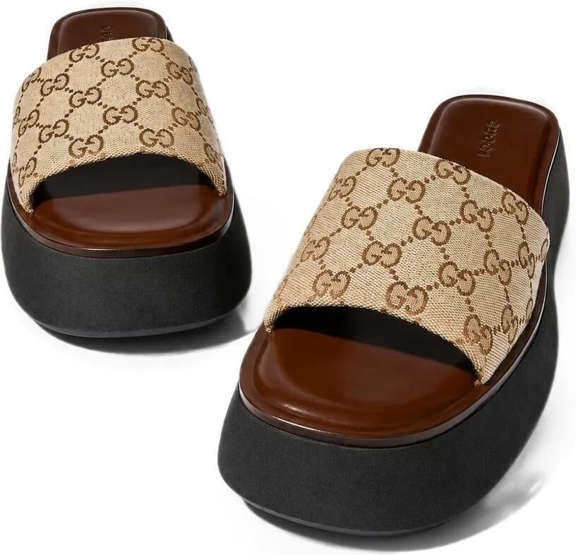Gucci Flatform Slide sandalen Beige - Foto 2