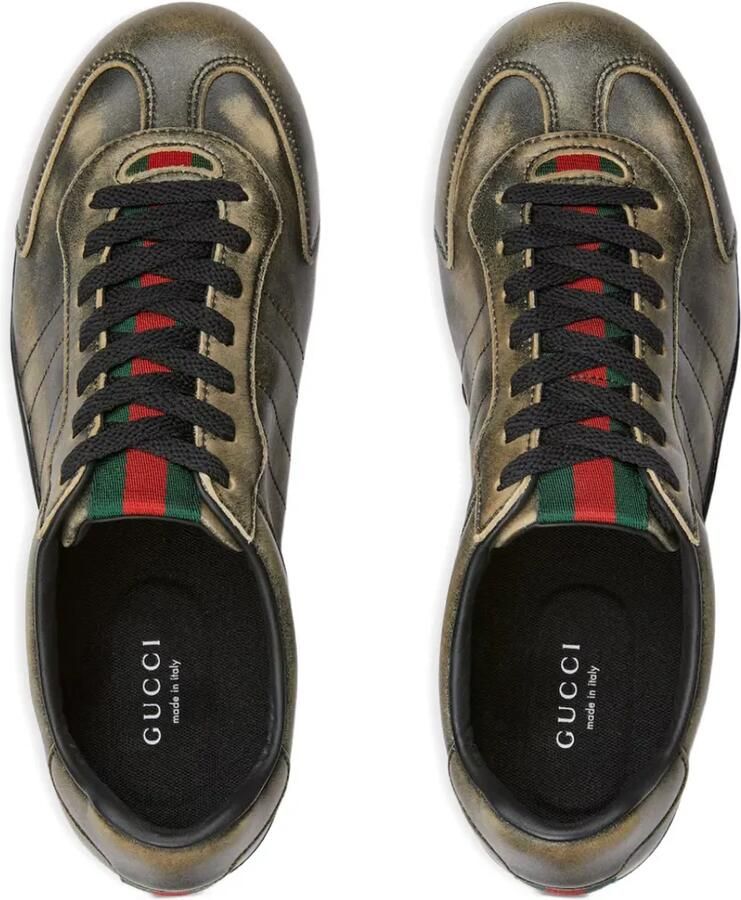 Gucci Gerafelde sneakers met Web-streep Bruin - Foto 2