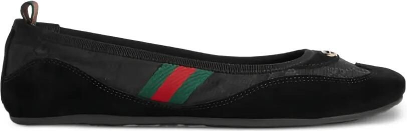 Gucci Gestreepte ballerina's met strik Zwart