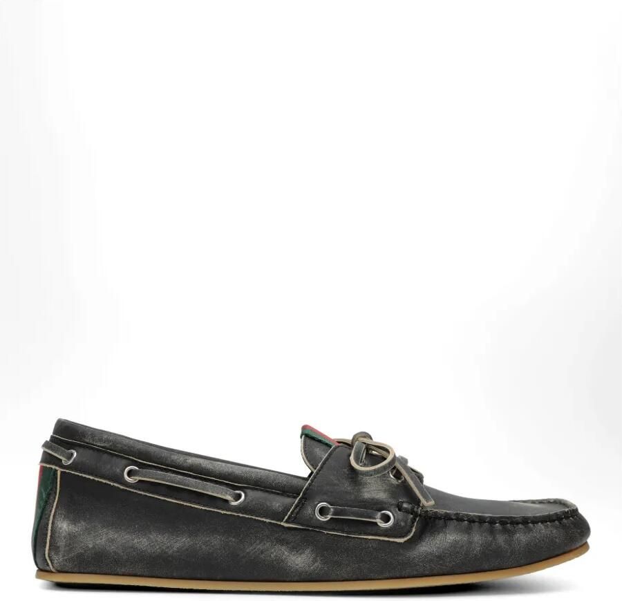Gucci Gestreepte bootschoenen Zwart