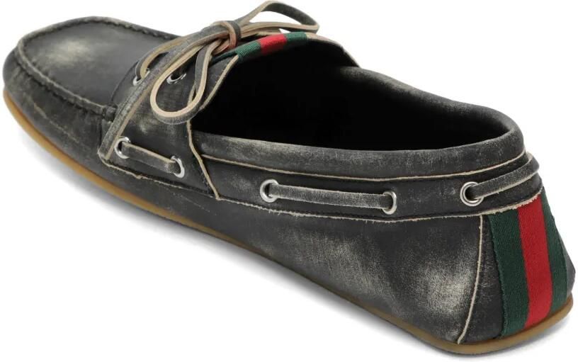 Gucci Gestreepte bootschoenen Zwart - Foto 3