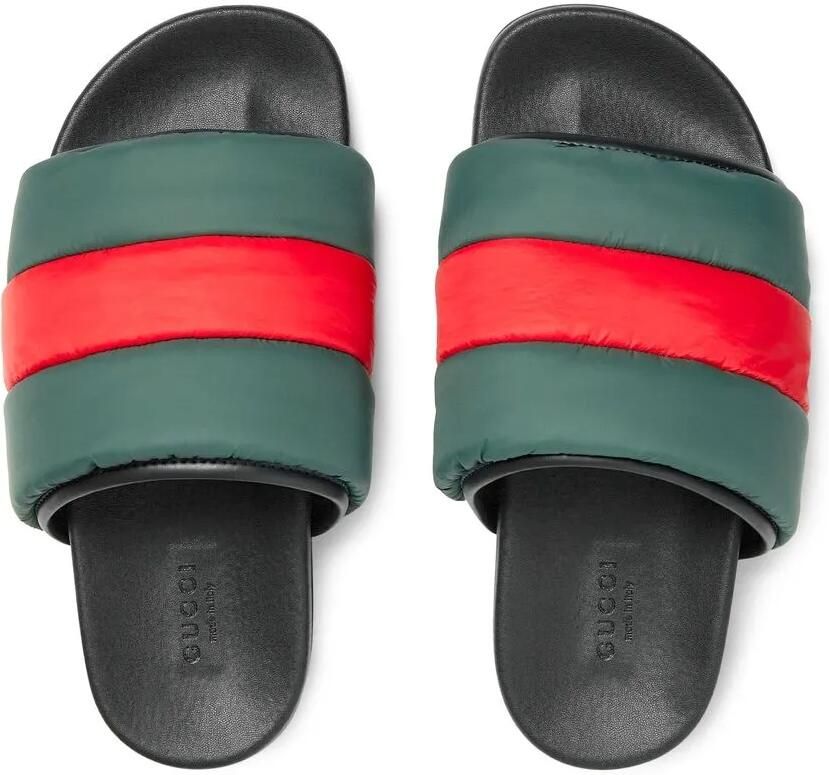 Gucci Gewatteerde slippers Groen - Foto 2