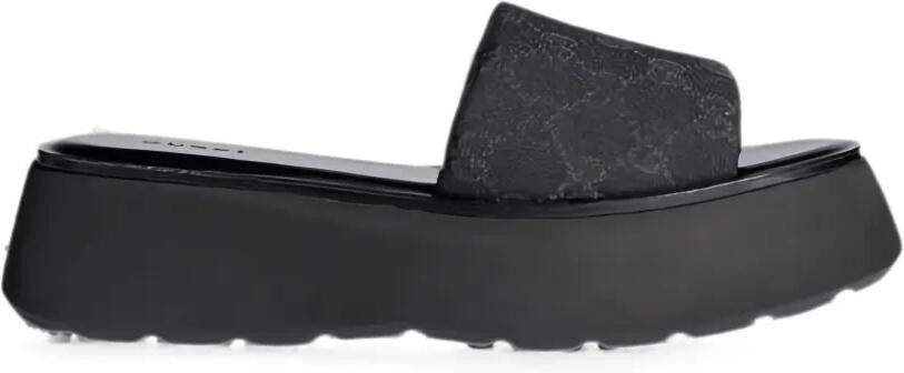 Gucci GG canvas sandalen met plateauzool Zwart